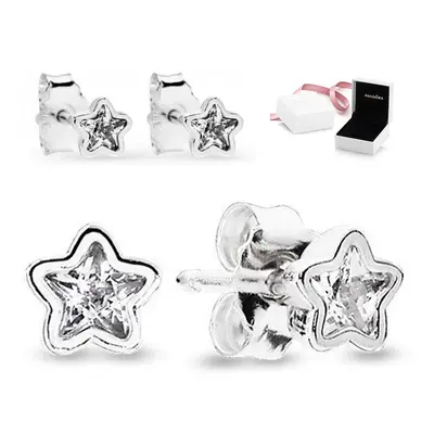 Genuine Pandora Sterling Silver Stars Stud Earrings AlE With Gift Box