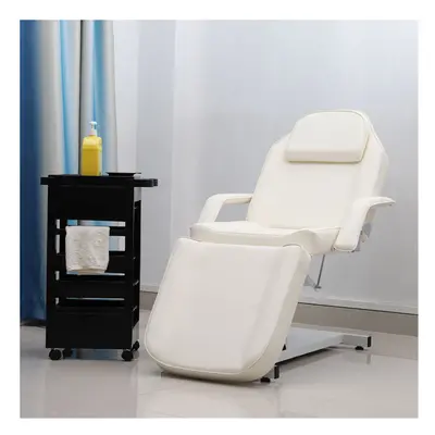 Adjustable PVC Leather Beauty Salon and SPA Treatment Bed, White