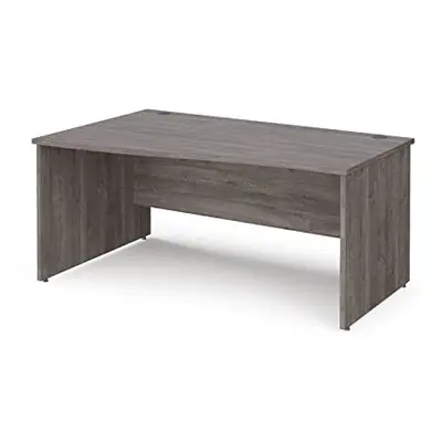 Mr Office Maestro left hand wave desk - with panel end leg, Grey oak