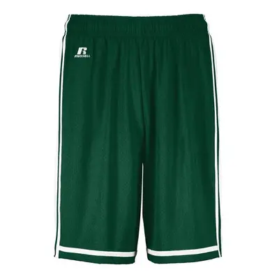 Russell 4B2VTM.DWI.XL Adult Legacy Basketball Shorts, Dark Green & White - Extra Large