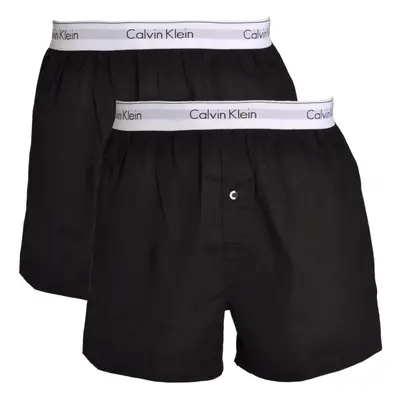 (S) 2-Pack Modern Cotton Slim-Fit Woven Boxer Shorts, Black