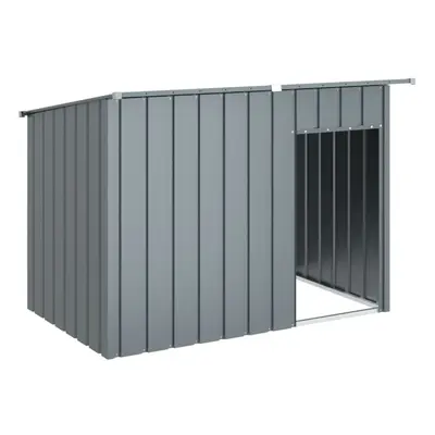 vidaXL Dog House with Roof Dog Kennel Dog Crate Anthracite Galvanised Steel