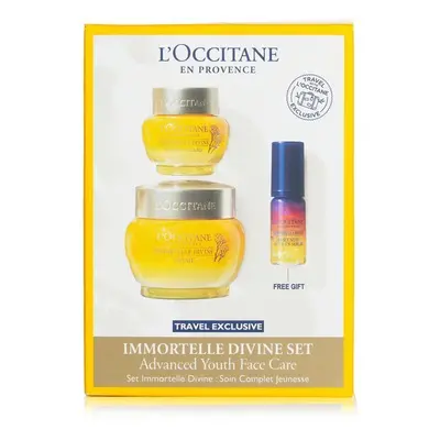 L'Occitane Immortelle Divine Set: Cream 50ml + Eye Balm 15ml + Overnight Reset Oil-In-Serum 5ml 