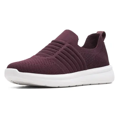 Clarks Women's Ezera Walk Sneaker Burgundy Knit 8.5