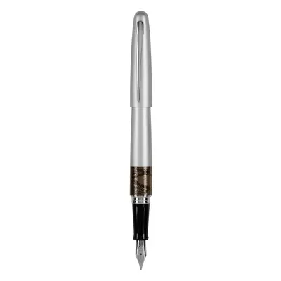 Pilot MR Animal Collection Fountain Pen in Gift Box Matte Silver Barrel with Python Accent Fine 