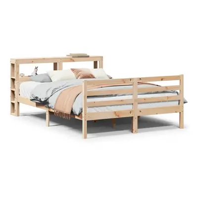 vidaXL Bed Frame with Headboard Bed 120x190 cm Small Double Solid Wood Pine