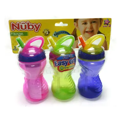 Nuby Flip-it Easy Grip Straw Cup - Pack of 10oz. Cups