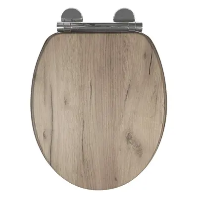 Croydex WL605231H Flexi-Fix Corella Always Fits Never Slips Slow Close Toilet Seat, Grey Oak Eff