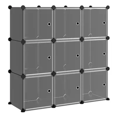 (black and transparent, 94.5 x 31.5 x 93.5 cm) vidaXL Storage Cube Organiser PP Shoe Rack Room D