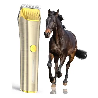 (Gold) Horse hair trimmer, low noise cordless horse hair trimming tool, suitable for horses with