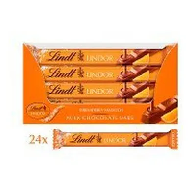 Lindt Lindor Orange Milk Chocolate Bar 38g (Pack of 24)