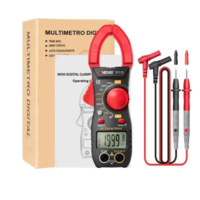 (Red) Counts Digital Clamp Meter AC Current Multimeter Diode Current Voltage Capacitance NCV Ohm