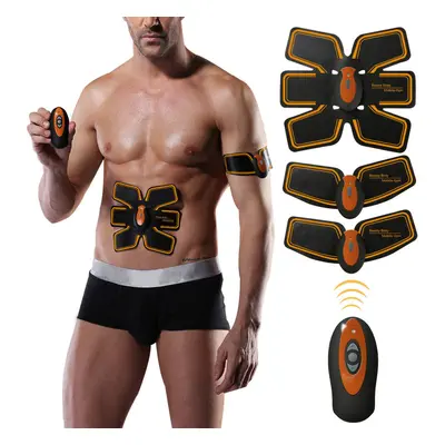 (Black+Orange) CHARMINER Smart Toner Abdominal Toning Muscle Abs Massager Home & Gym Body Traine