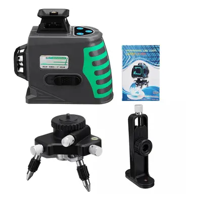 (Green Light) 3D Lines Laser Level Self-Leveling 3x360 Green/Blue Light + Bracket + Holder