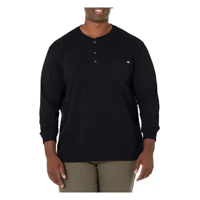 Dickies Mens Long Sleeve Heavyweight Henley Black Medium