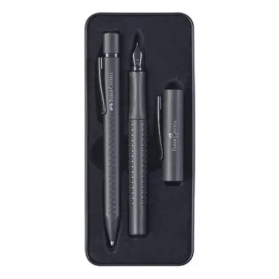 Faber-Castell Grip Edition Fountain Pen and Ballpoint Pen Set - All Black