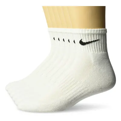 NIKE Unisex Performance Cushion Quarter Socks with Band (6 Pairs) Whi