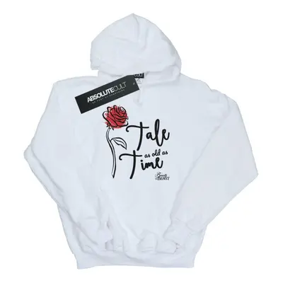 (XL, White) Disney Womens/Ladies Tale As Old As Time Rose Hoodie