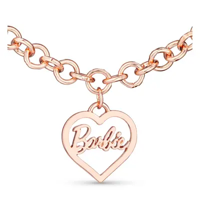 Barbie Round Link Heart Necklace - Rose Gold