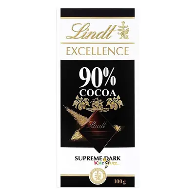 (Pack Of 24) Lindt Excellence 90% Cocoa Dark Chocolate Bar 100g