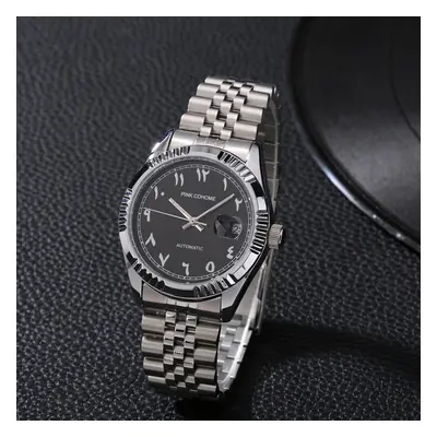 Mens Automatic Watch Islamic Arabic Numerals Solid Stainless Steel Timepieces Montre Automatique