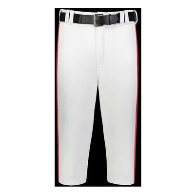 Russell R21LGM.WTR.L Adult Piped Diamond Series Knicker 2.0 Pant, White & True Red - Large