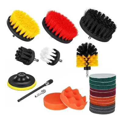 22Pcs/Set Drill Scrubber Cleaning Brush Kit for Bathroom Surfaces Tub Tile and Grout