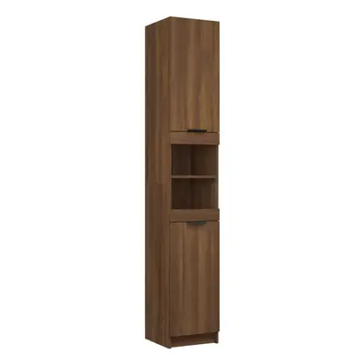 (Brown oak) vidaXL Bathroom Cabinet Washroom Storage Cabinet Cupboard Engineered Wood