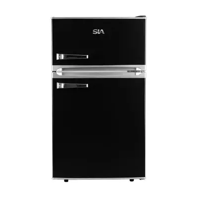 SIA RFM88K 88L Freestanding Under Counter Retro Fridge Freezer - Black