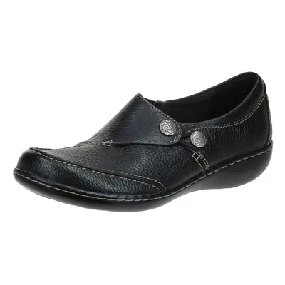 clarks womens Ashland Lane Q Slip On Loafer Black Wide US