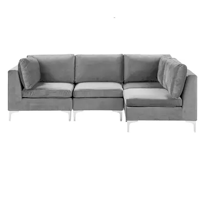 Corner Sofa EVJA Velvet Grey Left Hand