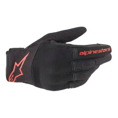 (M) Alpinestars Copper Textile Gloves Black / Fluo Red