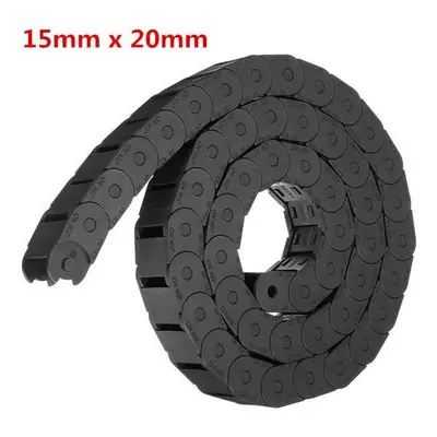 15mm x 20mm Plastic Cable Semi-closed Drag Chain Wire Carrier Length 1000mm