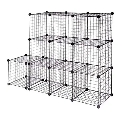 CASART 12/24 Cube Storage Shelves, Interlocking Frame Grid Wire DIY Wardrobe Closet Cabinet Rack