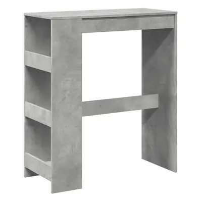 vidaXL Bar Table with Racks Pub Bistro Table Concrete Grey Engineered Wood