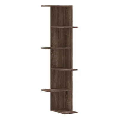 (brown oak) vidaXL Wall Corner Shelf Wall Mounted Shelf Floating Shelf Engineered Wood