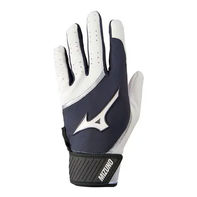 Mizuno MVP Adult Baseball Batting Glove White-Grey Large