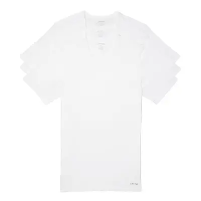 Calvin Klein Mens Cotton Classic 3-Pack Slim Fit Short Sleeve V-Neck U