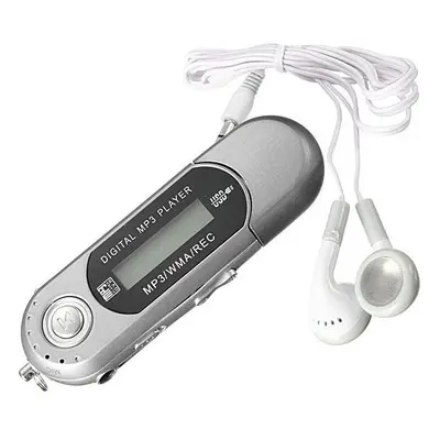 (Silver) 8GB Mini MP3 USB Flash Drive LCD Music Player With FM Radio