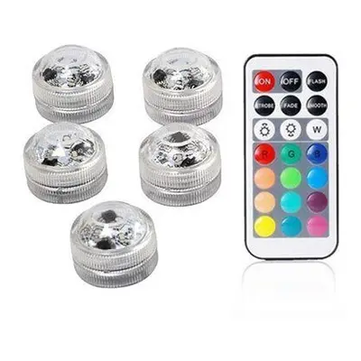 (1controller lamps) Underwater LED Lights Submersible RGB Waterproof Light Battery Powered Swimm