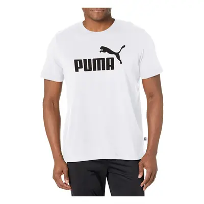 PUMA mens Essentials Logo Tee T Shirt Puma White Large US