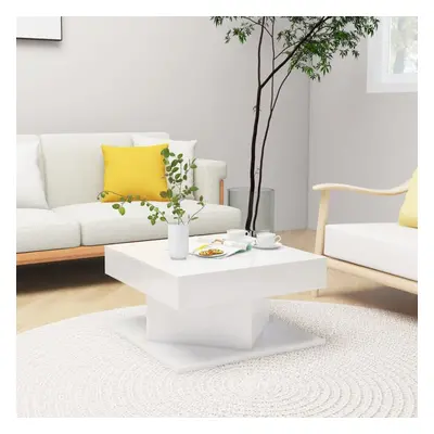 vidaXL Coffee Table High Gloss White Chipboard Living Room Couch Sofa Table