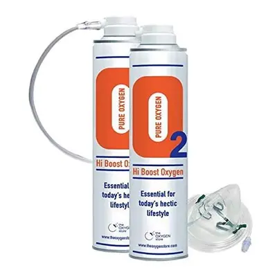 O2 Oxygen in a can 20L (2 x 10L) with Tubing and Mask Portable