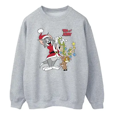 (4XL, Sports Grey) Tom & Jerry Mens Christmas Reindeer Sweatshirt