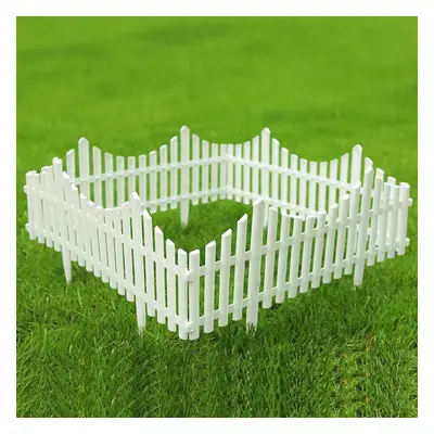 Sungmor Pack of Garden Picket Fence,96 Inch Plastic White Edgings,Grass Lawn Flowerbeds Plant Bo