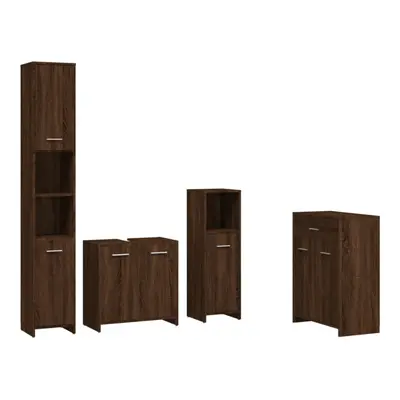 (brown oak) vidaXL Bathroom Furniture Set Piece Storage Cabinet Cupboard Multi Colours