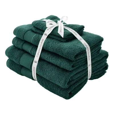 (Forest Green) Catherine Lansfield Anti-Bacterial 100% Cotton Piece Towel Bale