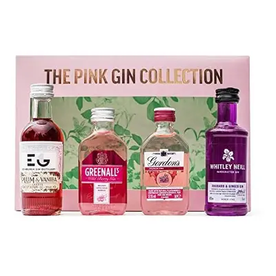 Pink Gin Gift Set - x 5cl Miniatures - Whitley Neill Gin Rhubarb & Ginger, Edinburgh Gin Plum & 