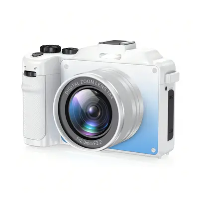 (White) 4K Digital Camera 48MP, Anti-Shake, 18X Zoom, WiFi, Autofocus, Compact Vlogging Camera w