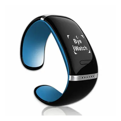 (Blue) 0.49 inch Touch Screen Bluetooth Call Message Reminder Pedometer Smart Watch